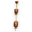 14K Gold Bar Link Conch Shell Cameo Bracelet