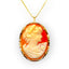 14K Gold "Woman Profile" Conch Shell Cameo Pendant