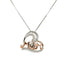 10K Rose Gold and Silver Mom Pendant with 'Rocking Diamond' Accent