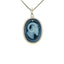 Diamond Accent Silver "Aries Zodiac" Blue Agate Cameo Pendant