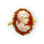 14K Gold Conch Shell Cameo Victorian Ring Made in Italy