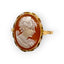 14K Gold Conch Shell Cameo Victorian Ring Made in Italy