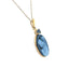 10K Gold "Praying Angel" With Blue Sapphire Accent Blue Agate Cameo Pendant