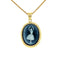 14K Gold Plated "Ballerina" Blue Agate Cameo Pendant