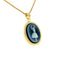 14K Gold Plated "Ballerina" Blue Agate Cameo Pendant