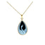 14K Gold "Teardrop Shape Swan" Blue Agate Cameo Pendant