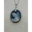 Silver and Diamond Accent Star "Praying Angel" 925 Blue Agate Cameo Pendant