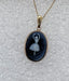 14K Gold "Ballerina" Blue Agate Cameo Pendant