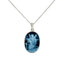 925 Sterling Silver and Blue Agate "Watch My Child Grow" Cameo With 18" Sterling Silver Rolo Necklace