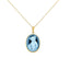 14K Yellow Gold "Teddy Bear" Blue Agate Cameo Pendant