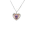 10K Gold Two-Tone Heart Pendant with Rocking Amethyst and Diamond Detail – Unique Showstopper with Sterling Silver Chain