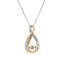 10K Gold and Sterling Silver Rocking White Sapphire With 20 Created white Sapphire Infinity Pendant