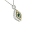 Rocking Stone 10KT Yellow Gold and Sterling Silver Necklace With Created Emerald and White Sapphire Detail