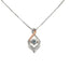 10KT Yellow Gold Rocking White Topaz Stone and Sterling Silver Pendant With A Box Chain Necklace