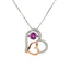 'Rocking Pink Sapphire' and White Sapphire Double-Heart Pendant