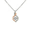 10KT Yellow Gold And Silver Necklace With Rocking White Topaz And 16 Small White Topaz Detail