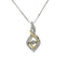 10KT Yellow Gold And Silver Infinity Necklace With Sparkling Diamond At The Center And Diamond Accent