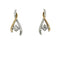 10KT Yellow Gold And Silver Earrings With 1/15 Total Diamond Weight.