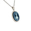 Silver "Ballerina" Blue Agate Cameo Pendant