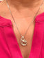 Silver and Opal 'Mother Embracing Child' Pendant Necklace