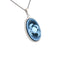 Silver Diamond Accent "Cancer Zodiac" Blue Agate Cameo Pendant