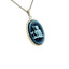 Silver Diamond Accent "Aquarius Zodiac" Blue Agate Cameo Pendant