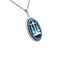 Silver Diamond Accent "Libra Zodiac" Blue Agate Cameo Pendant
