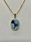 10K Gold & Diamond Accent "Heaven’s Gift" Blue Agate Cameo Pendant