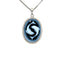 Sterling Silver Diamond Accent "Pisces Zodiac" Blue Agate Cameo Pendant