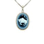 Diamond Accent Silver "Taurus Zodiac" Blue Agate Cameo Pendant