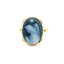 14K Gold 'Praying Angel' Diamond Accent Blue Agate Cameo Ring