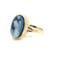 Diamond Accent Star "Praying Angel" 14K Gold Blue Agate Cameo Ring