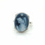 Sterling Silver Diamond Accent Star "Praying Angel" Blue Agate Cameo Ring