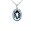 Sterling Silver Diamond Accent "Scorpio Zodiac" Blue Agate Cameo Pendant