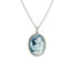 Sterling Silver "Loving Family in Nature" Blue Agate Cameo Pendant