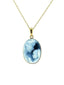 14K Gold "Heaven’s Gift" Blue Agate Cameo Pendant