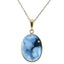 10K Yellow Gold Diamond Accent  "Heaven’s Gift" Blue Agate Cameo Pendant